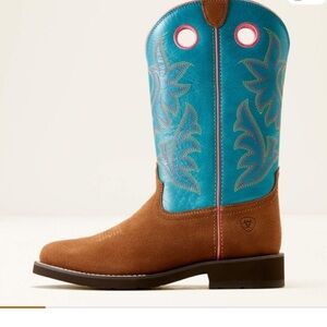 Ariat Elko #10050888 Chestnut Basin blue leather western cowgirl boots NWT